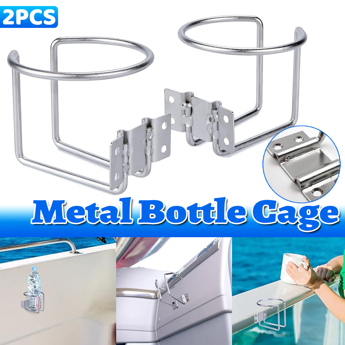 V528-CUP-HOLDER-SILVER-2PCS-424625-202509251331-00 2pcs Cup Stainless Steel Boat Drink Holder Ring Holders Marine Car Truck Yacht - Image 1