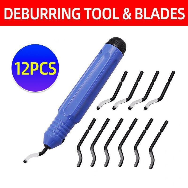 V528-DEBURRINGBLADE-1PC11PCS-878586-202509291527-00 12PCS Manual Deburring Tool Set with Swivel Handle and Replacement Blades - Image 1