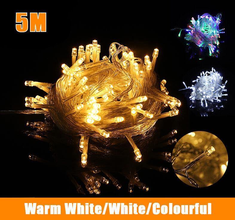 V528-DECORATIVELAMP-WHITE-372933-202509301336-00 5M 50 Led Curtain Fairy String Lights Wedding Outdoor Christmas Garden Party - Cool White - Image 1