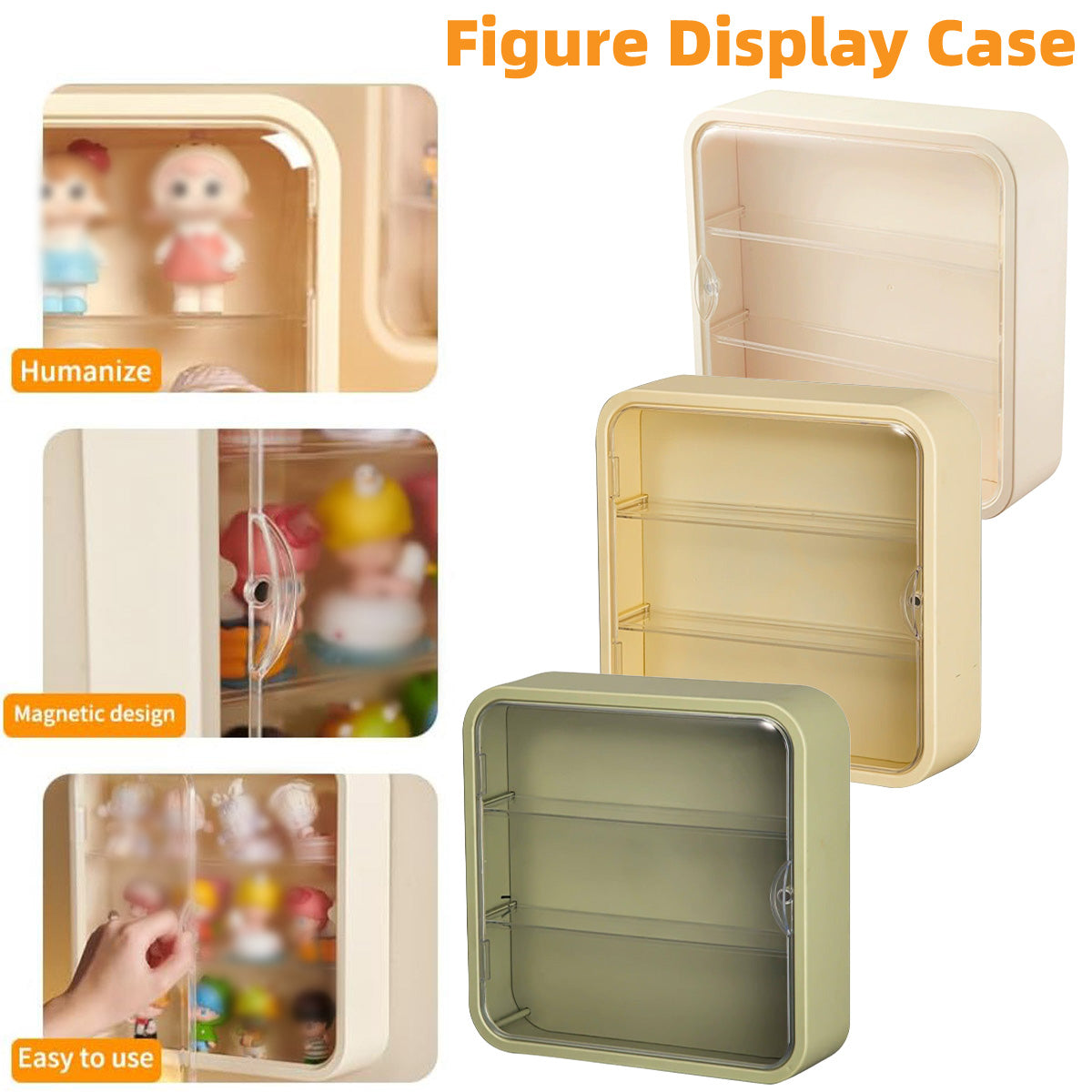 V528-DISPLAY-YELLOW-367005-202509301609-00 Wall Mounted Showcase Acrylic Figures Toys Display Case Dustproof Storage Box - Yellow - Image 1