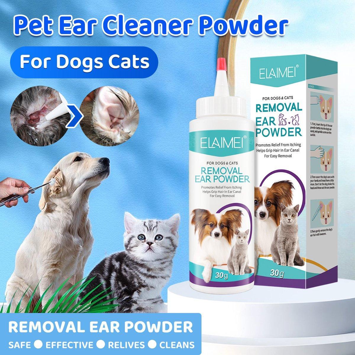 V528-EAR-CLEANING-POWDER-464824-202509251027-00 Pet Ear Cleaner Powder for Dogs Cats Grooming Odor Remover Fresh Ear Wash - Image 1