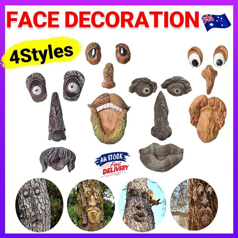 V528-FACEDECORATION-B-737223-202509301627-00 Old Man Tree Hugger Garden Peeker Yard Outdoor Sculpture Whimsical Face Decor - B - Image 1