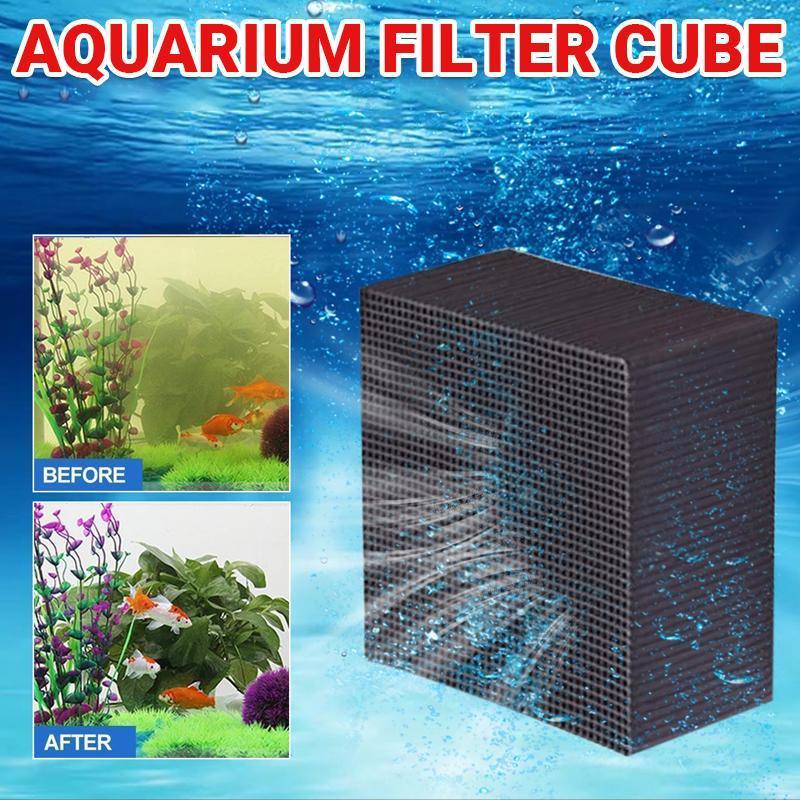V528-FILTER-10-10-5CM-1PC-343762-202510010436-00 Eco-Aquarium Carbon Filter For Fish Tank Water Purifier Cube Aquarium Cleaner - 10X10X5CM - Image 1
