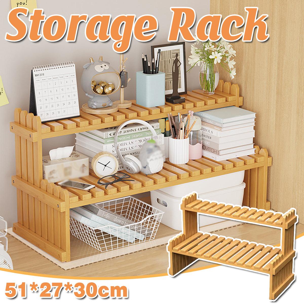 V528-FLOWER-SHELF-60-934112-202509251610-00 2 Tier Bamboo Plant Stand Flower Pot Rack Indoor Outdoor Patio Garden Shelf - Image 1