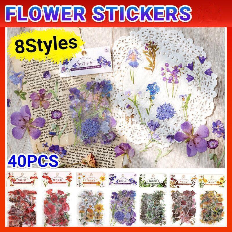 V528-FLOWERSTICKERS-H-864167-202509301945-00 Scrapbooking Flower Stickers Pet Transparent Sticker - H - Image 1