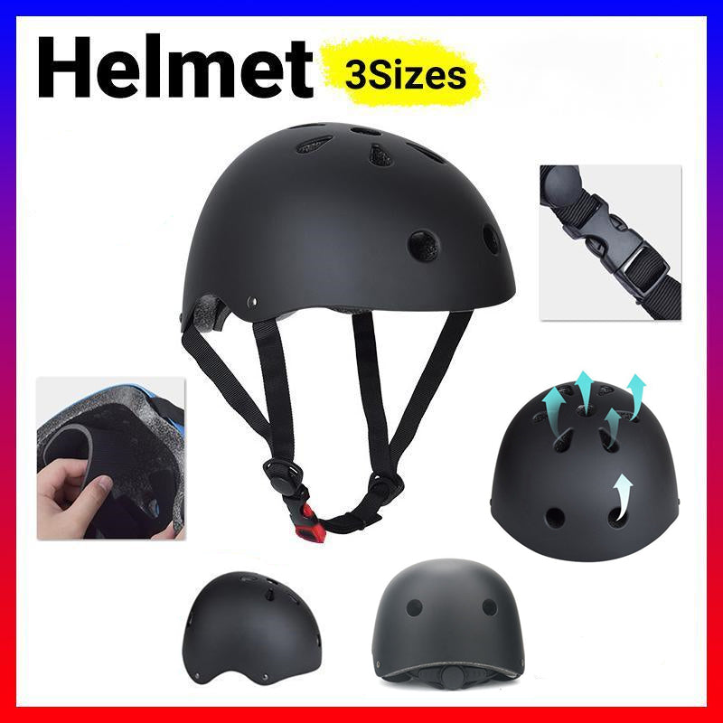 V528-HELMET-BLACK-S-996839-202509291754-00 Black Bike Skate Helmet with Adjustable Fit Lightweight Protective Design 3 Sizes - S - Image 1