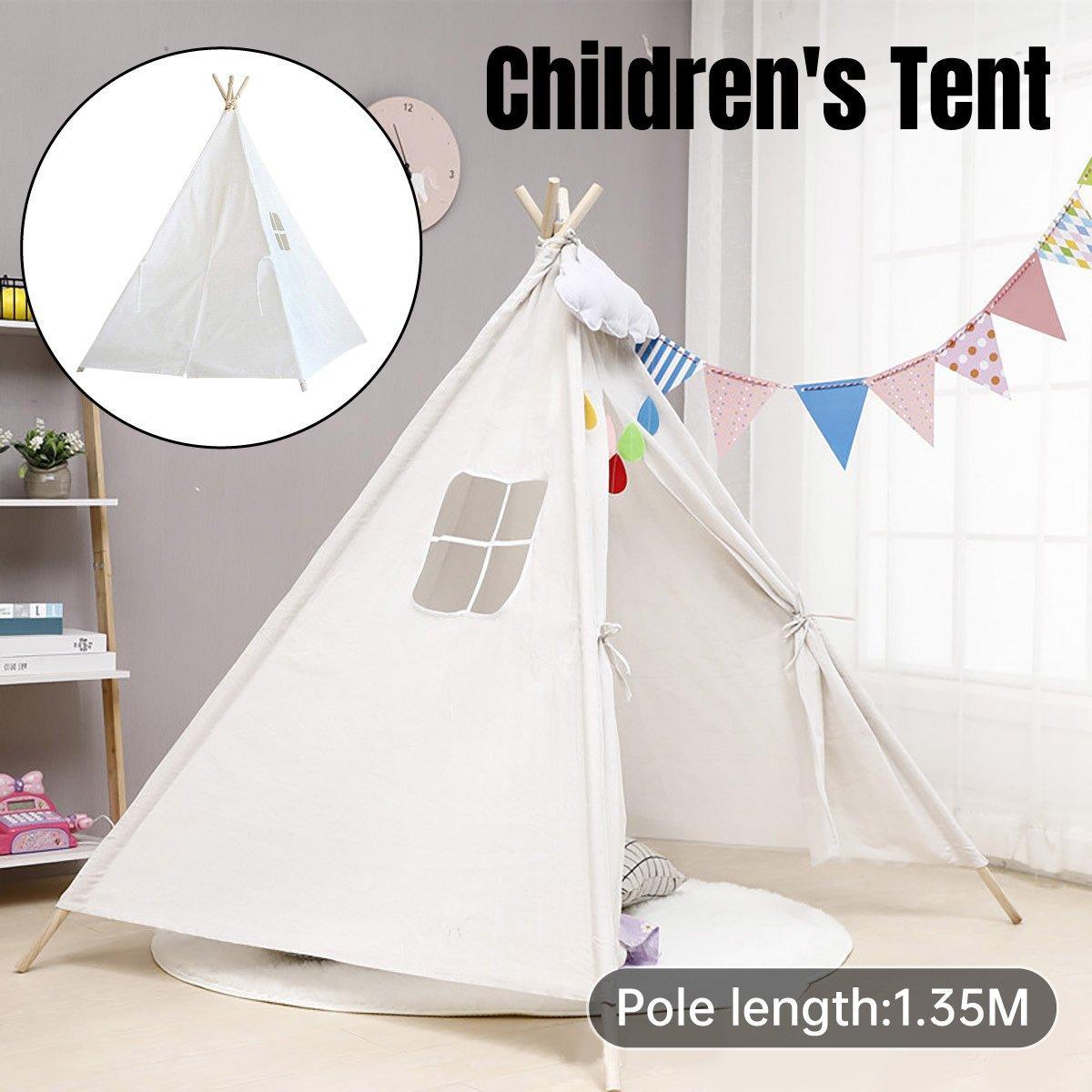 V528-INDOOR-TENT-976164-202509291827-00 Large Cotton Canvas Teepee Tent Pretend Play House for Boy and Girls Wigwam Gift - Image 1