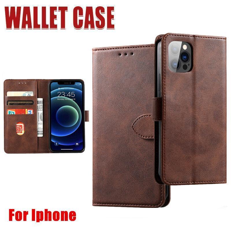 V528-IP13MINI-BROWN-905413-202509291809-00 Brown Wallet Leather Flip Case Cover For iPhone 7 8 6 6S Plus X 11 12 13 Pro XS Max XR - iPhone 13 Mini - Image 1