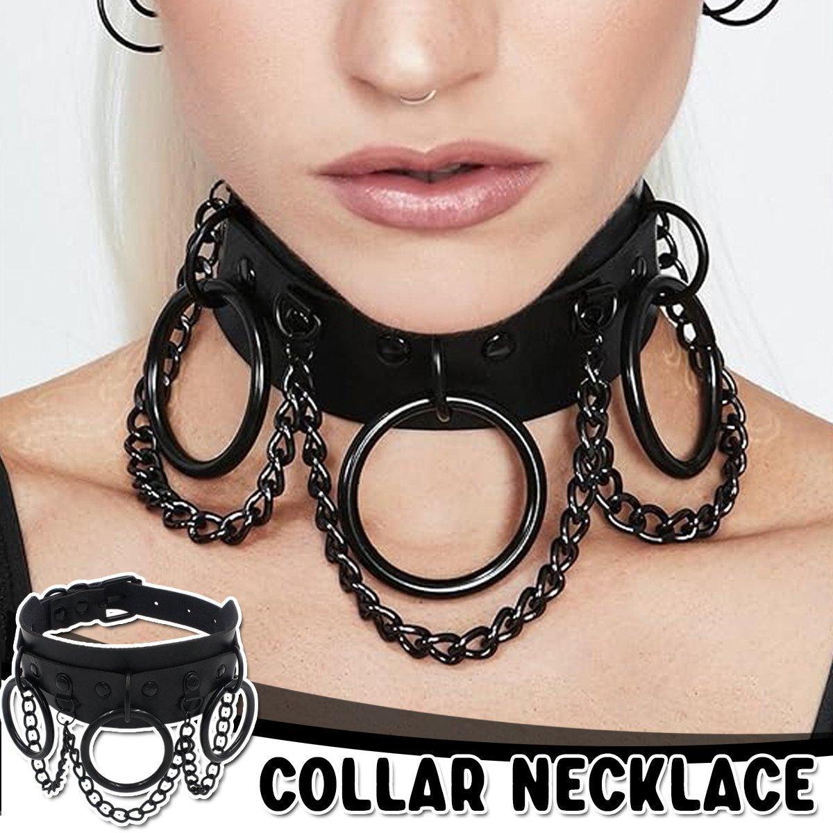 V528-LEATHER-COLLAR-BLACK-867825-202509291654-00 PU Leather Collar Necklace Lock Chain Necklace for Women Fashion Neck Sleeve - Image 1