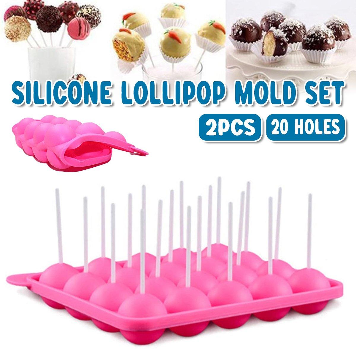 V528-LOLLIPOP-MOLD-2PCS-652114-202509251531-00 2pcs 20 Holes Round Silicone Moulds for Lollipop Candy Making Baking Tools - Image 1