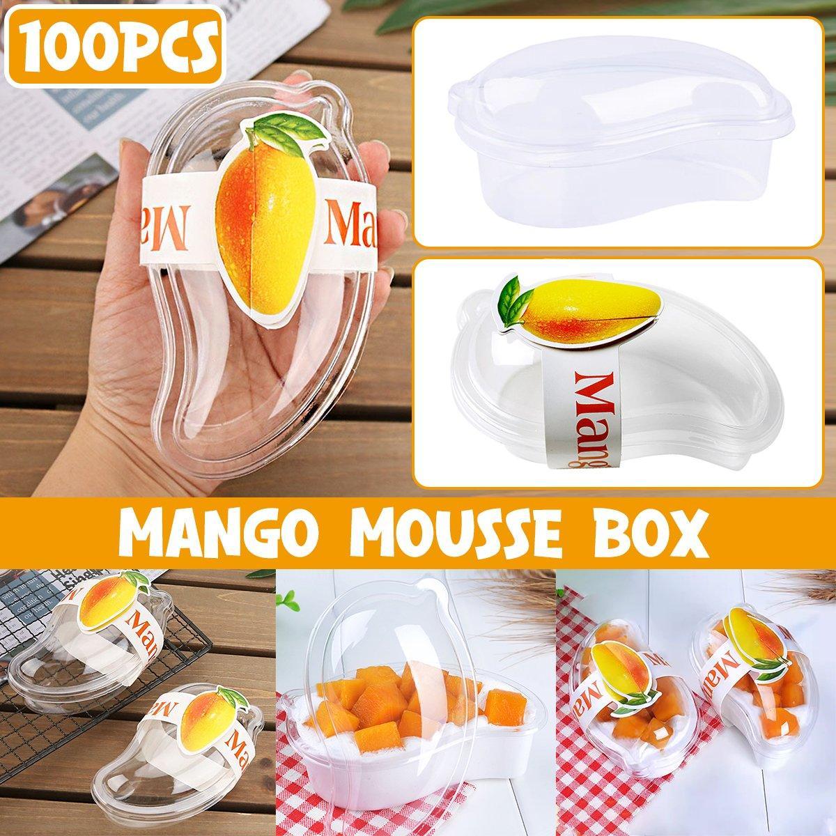 V528-MANGO-BOX-100PCS-650256-202509291918-00 100PCS Clear Cake Boxes for Mousse Fruit Mango Layered Desserts Ice Cream Pastry - Image 1