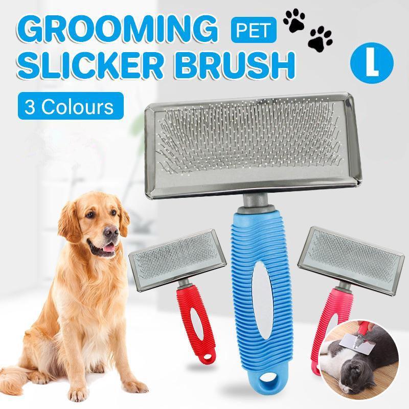 V528-MH00218-PINK-L-448106-202509301809-00 L Size Hair Shedding Grooming Trimmer Comb Brush Slicker Undercoat Rake Pet Dog Cat - Pink - Image 1