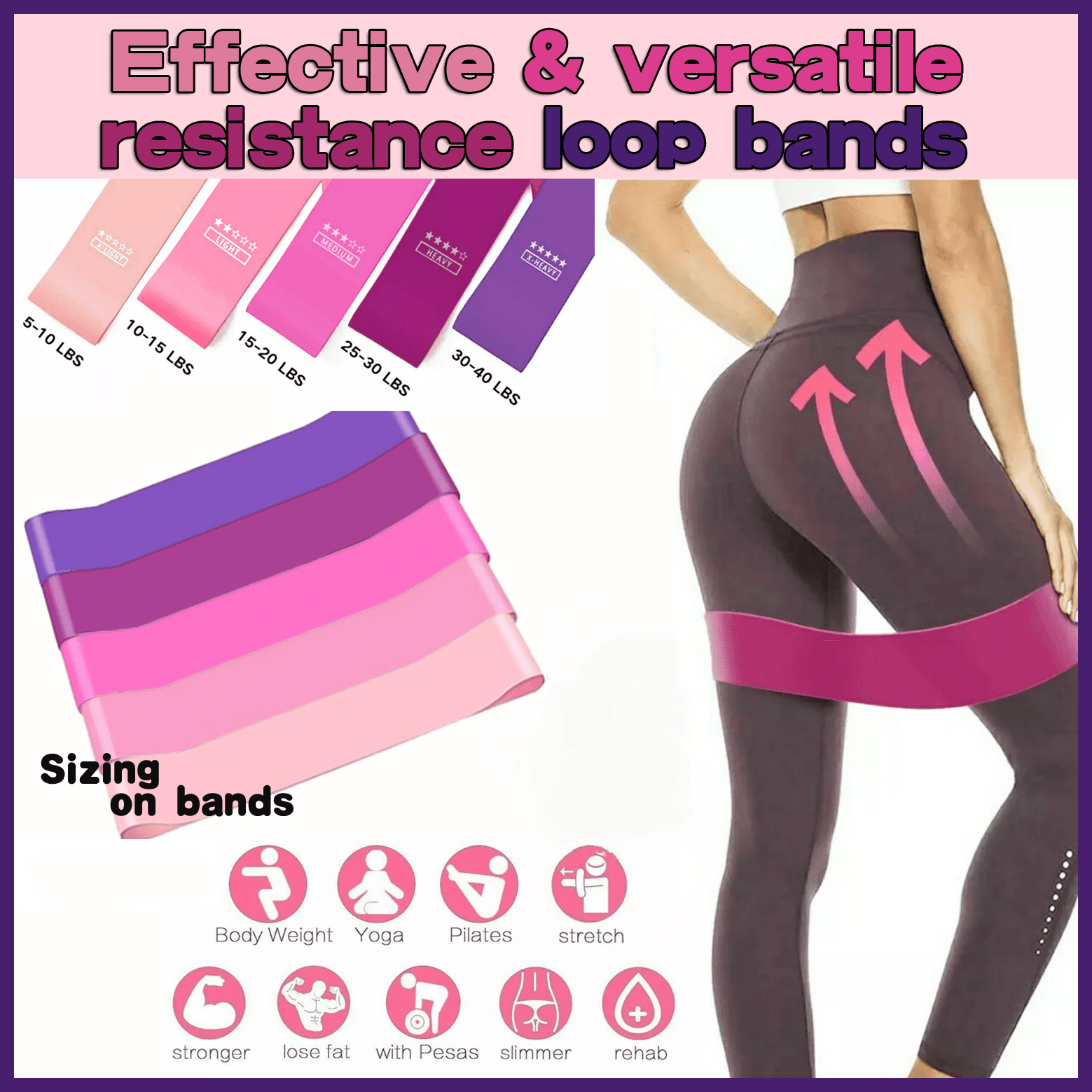 V528-MODEL-LIGHTPINK-600-54MM-96010-202510010800-00 Exercise Resistance Bands Loop Power Strength Training Fitness Yoga Pilates Gym - Light Pink (600*50*0.4MM) - Image 1