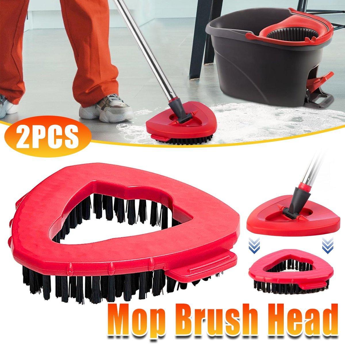 V528-MOP-HEAD-2PCS-RED-840578-202509291436-00 2PCS Triangle Rotating Mop Head Replacement Floor Brush Universal Cleaning Mop - Image 1
