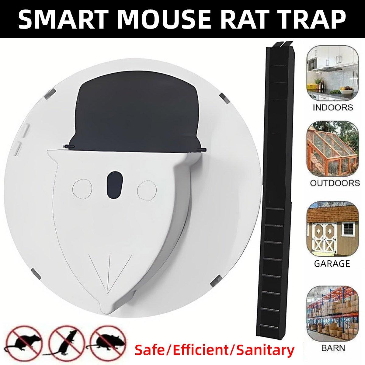 V528-MOUSETRAP-WHITE-811932-202509251426-00 Flip Top Mouse Trap Automatic Indoor Outdoor Mouse Rat Catcher Rodent Trap Set - Image 1