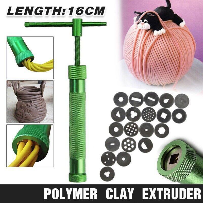 V528-MUDSQUEEZER-33543-202509251441-00 Polymer Clay Gun Extruder Sculpey Sculpting Tool with 20 Discs Cake Tool Craft - Image 1