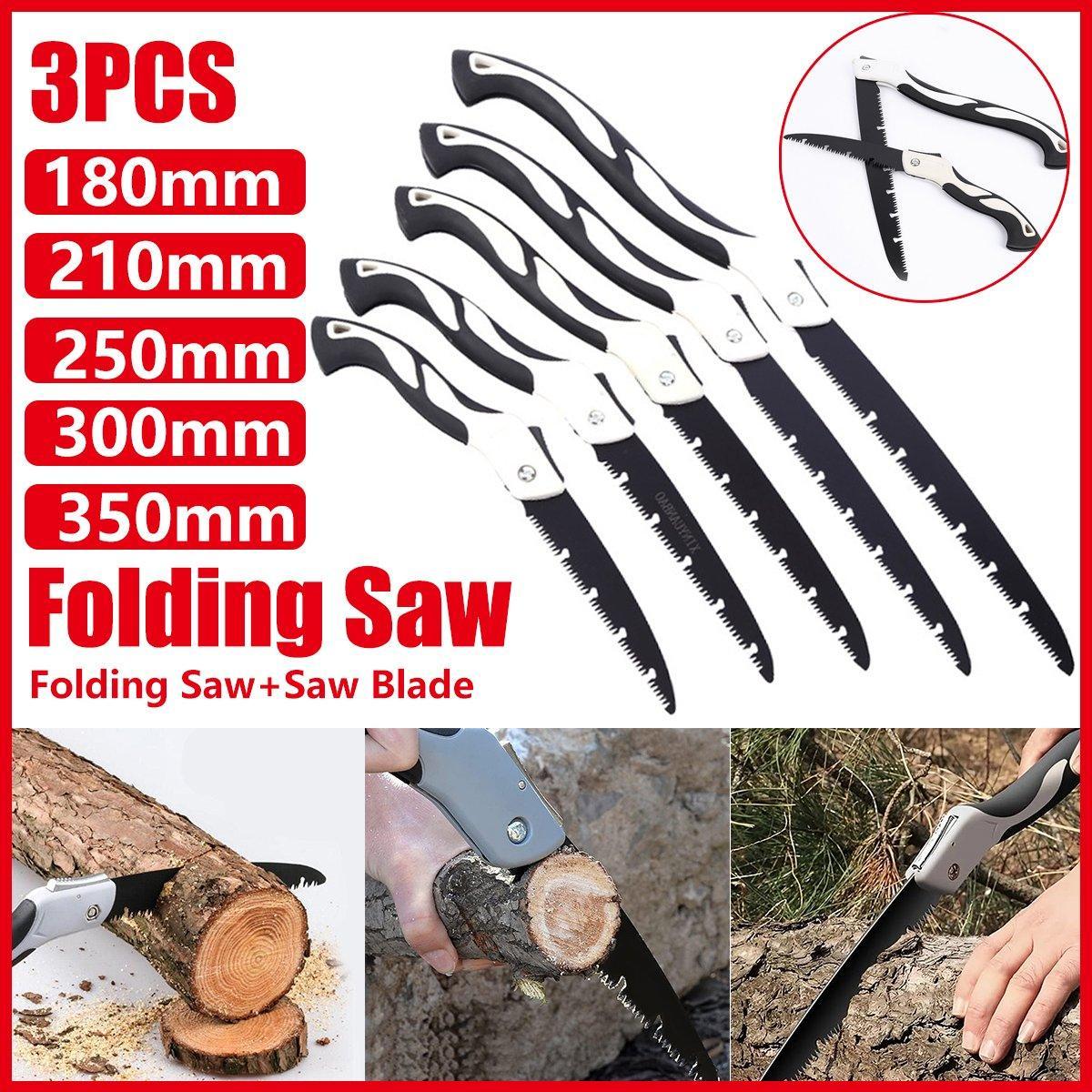 V528-OUTDOOR-SAW-3PCS-180MM-594205-202509301627-00 Folding Outdoor Hand Saw Portable Quick Cutting Pruning Garden Tree Logging Tool - 180mm - Image 1