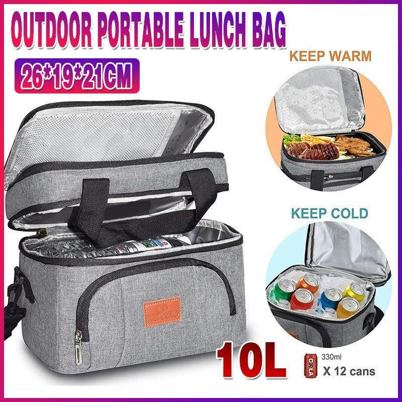 V528-OUTDOORLUNCHBAG-479114-202509291827-00 10L Insulated Lunch Bag Waterproof Cooler Bag with Strap for Picnic Work Travel - Image 1