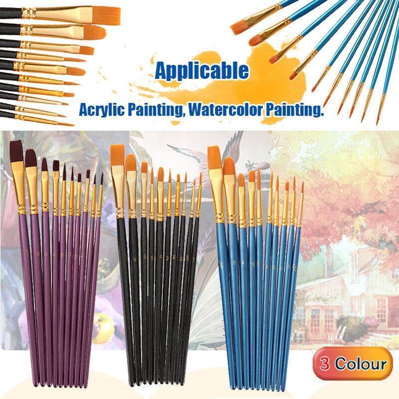 V528-PAINTPENPURPLE4138574-202509301518-00 10pcs Artist Paint Brush Set Acrylic Oil Watercolour Gouache Painting Supplies - Purple - Image 1