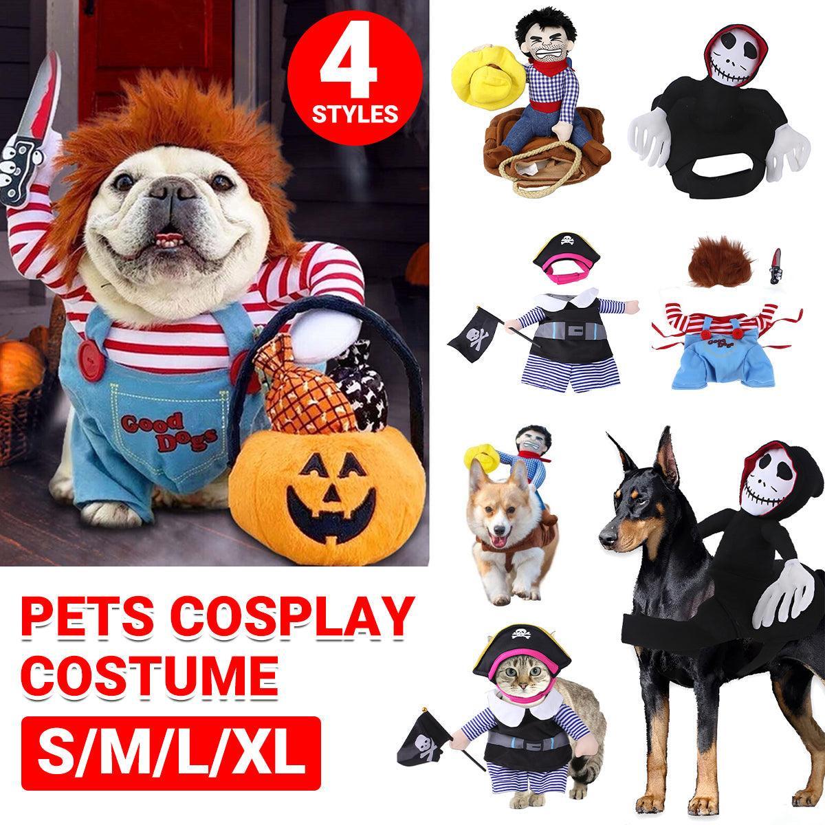 V528-PET-CLOTHES-ZMWW-L-526807-202510010654-00 Halloween Dog Costume Pet Accessories Funny Dress Up for Small Medium Dogs - Deadly Doll-L - Image 1