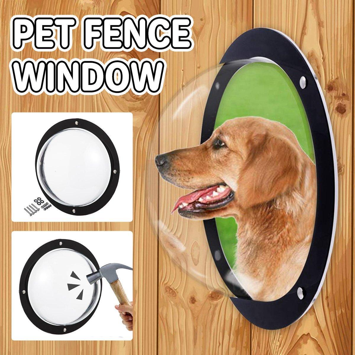 V528-PET-WINDOW-444982-202509251116-00 Dog Porthole Window Round Transparent for Fence Pet Peek Look Out Durable Dome - Image 1