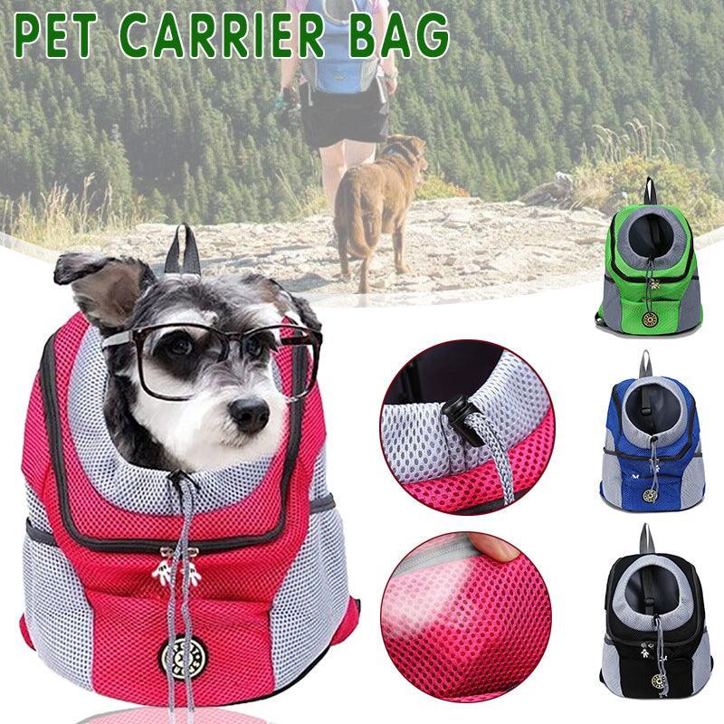 V528-PETBACKPACK-L-BLUE-25662-202509301300-00 L Size Puppy Travel Mesh Pet Dog Carrier Backpack Front Travel Portable Shoulder Bag - Blue - Image 1