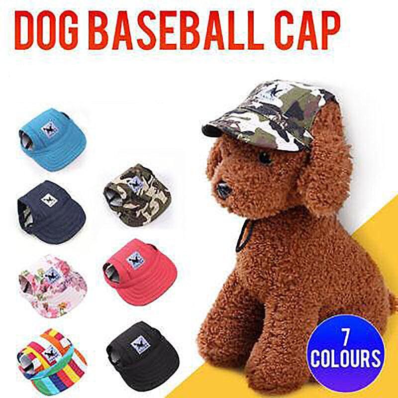 V528-PETHAT-FLOWER-S-40007-202510010736-00 Dog Baseball Cap Outdoor Pet Sun Hat Summer Canvas Visor Puppy S Size - Flower - Image 1