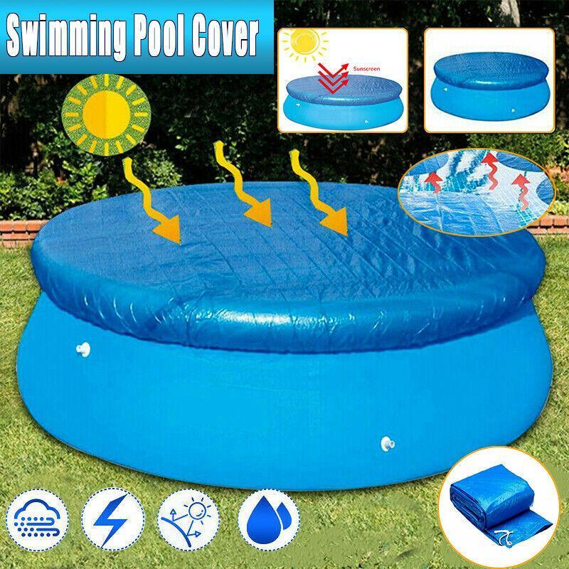 V528-POOLCOVER-BLUE-305-90746-202510010300-00 Round Swimming Pool Cover Lot For Garden Outdoor Paddling Family Pools - 305cm - Image 1