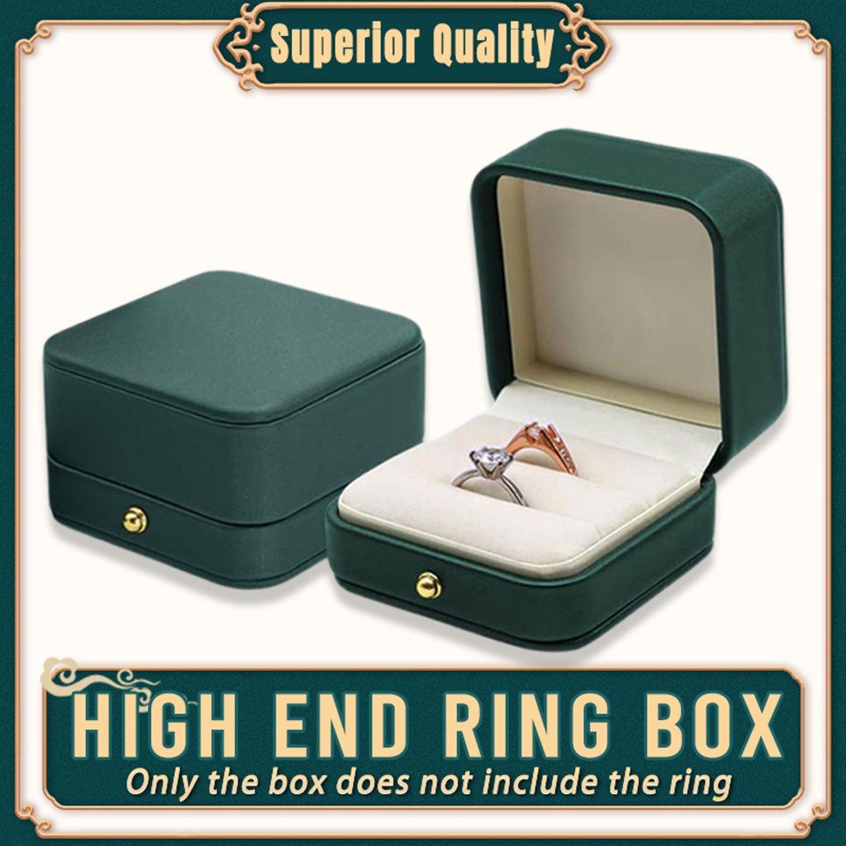 V528-RING-BOX-GREEN-419251-202509291854-00 Dark Green Jewelry Box Ring Box Pair Compact Storage Box for Rings Accessories - Image 1
