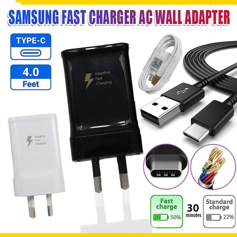 V528-S8NOTE9-DATACABLE-BLACK-54280-202510011200-00 Fast Wall Charger Adapter - Samsung Galaxy S8 S9 S10/ Note 8 9 10 - Black USB Type-C Cable (ONLY) - Image 1
