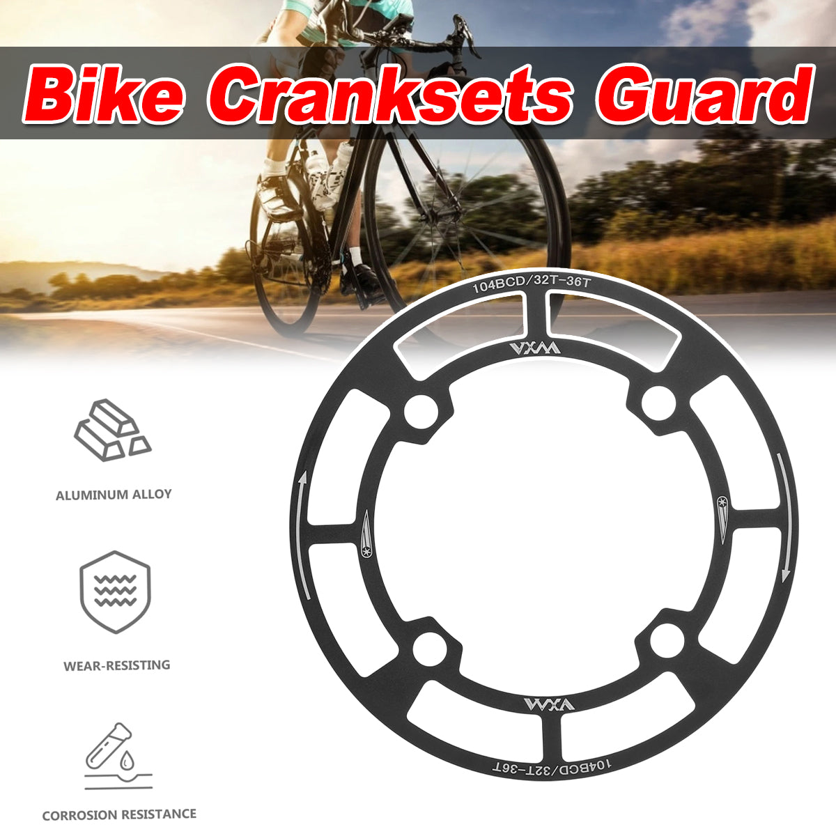 V528-SINGLE-DISC-COVER-BLACK-607485-202509251536-00 Round Bicycle Gear Disc Cover Single Speed Wheel Protection Shield for Bike Use - Image 1
