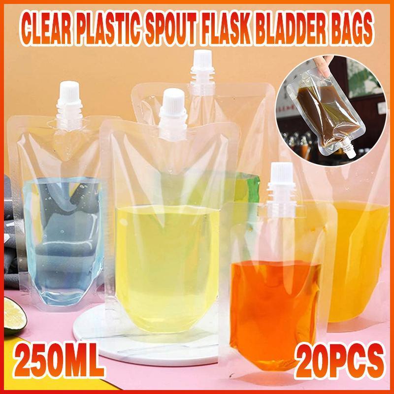 V528-SM00565-CALIBER1-5-20PCS-202509251450-00 20Pcs 250ml Clear Spout Pouch Bags Leakproof Reusable Drink Packaging - Image 1