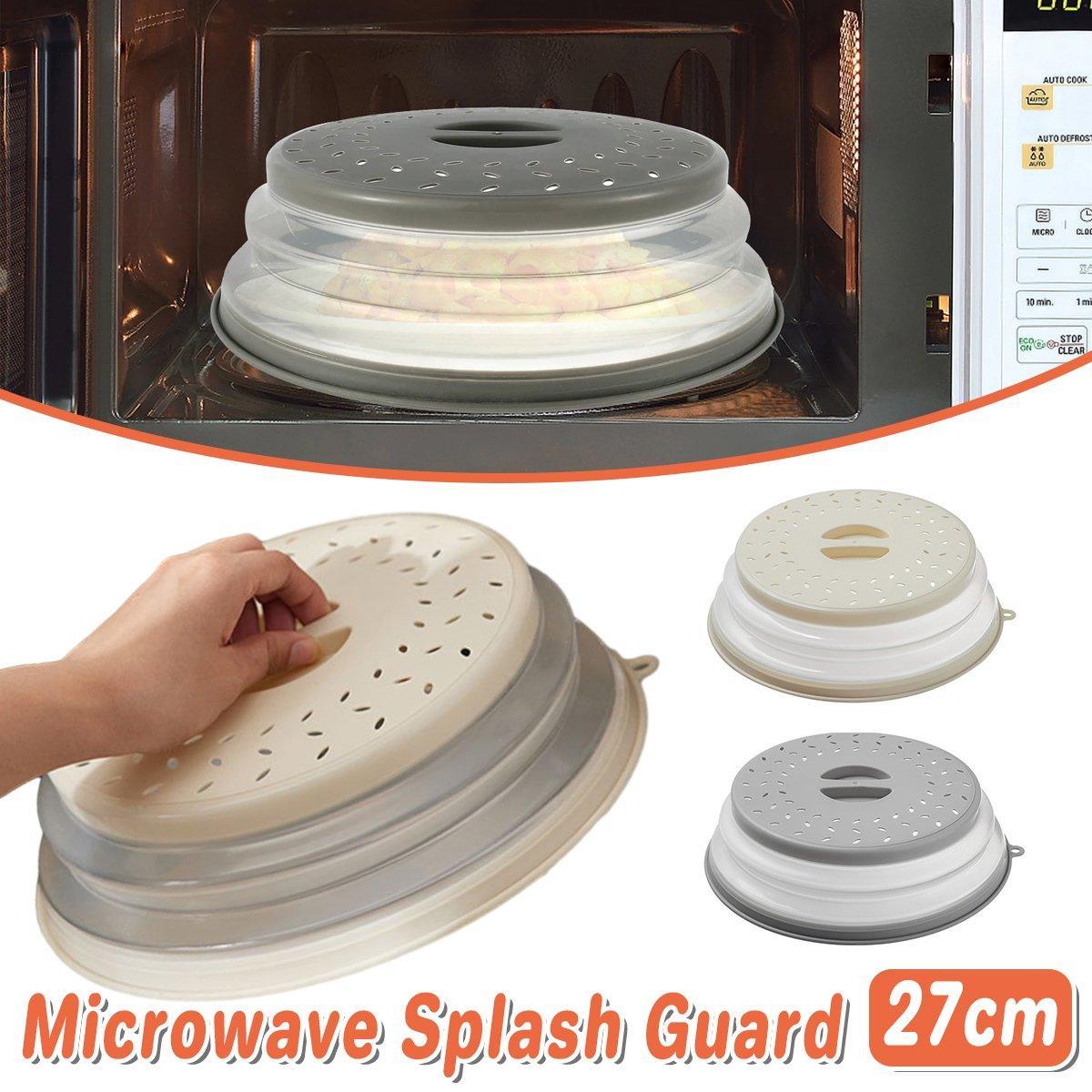 V528-SPLASH-GUARD-GREY-890375-202510010854-00 Multifunctional Microwave Oven Food Cover Heat Resistant Folding Splash Guard - Grey - Image 1