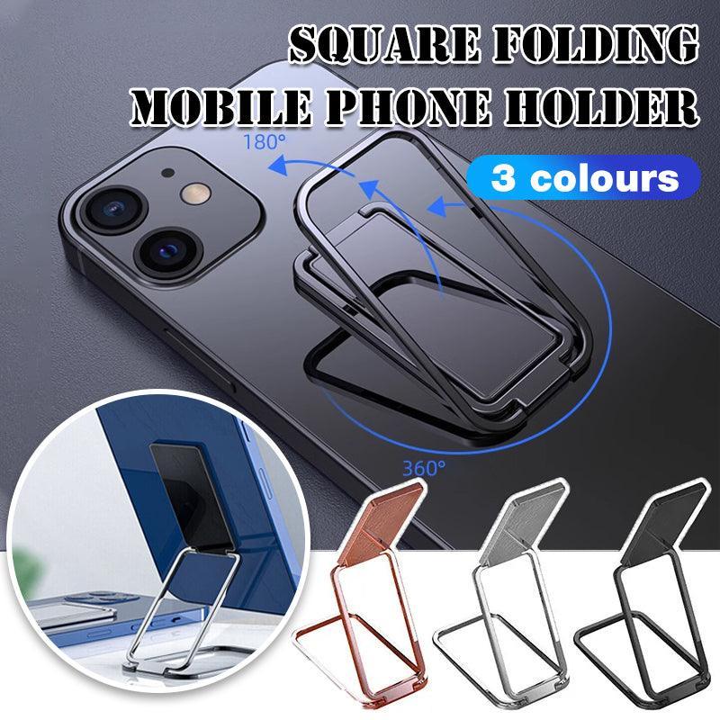 V528-SQUARESET-ROSEGOLD-602578-202509251525-00 Portable Multifunctional Folding Metal Mobile Phone Holder Bracket Desktop Stand - Rose Gold - Image 1