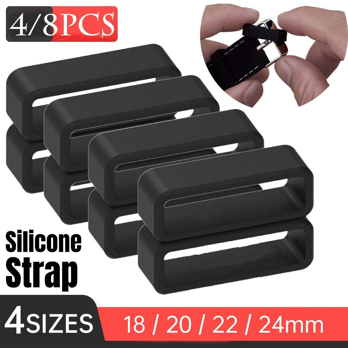 V528-STRAP-CLASP-20MM-8PCS-515739-202510010909-00 4/8pcs Watch Silicone Gel Ring Bracelet Rubber Bands for Men Women Fashion - 20mm-8pcs - Image 1