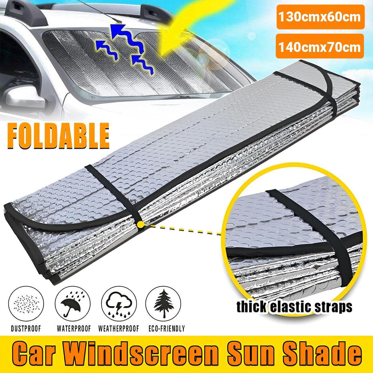 V528-SUNSHADE-140-70-386059-202509301709-00 Car Windscreen Sun Shade Heat Reflective Windshield Front Rear Window Uv Block - 140*70 - Image 1
