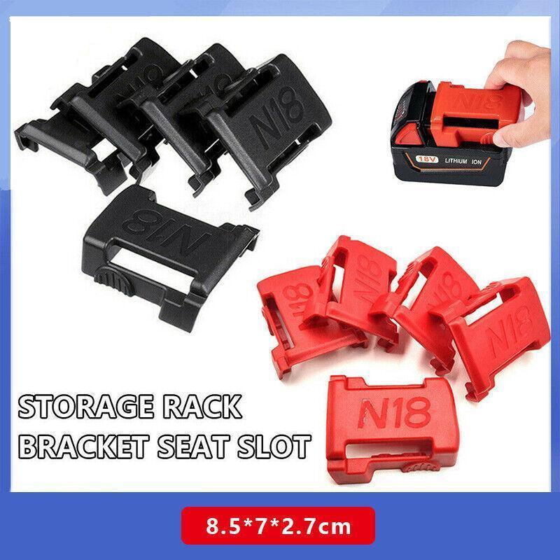 V528-TOOL-5PCS-BLACK-789562-202509291900-00 5Pcs Battery Mount Holder Stand For Milwaukee M18 18V Tool Battery Accessories - Black - Image 1