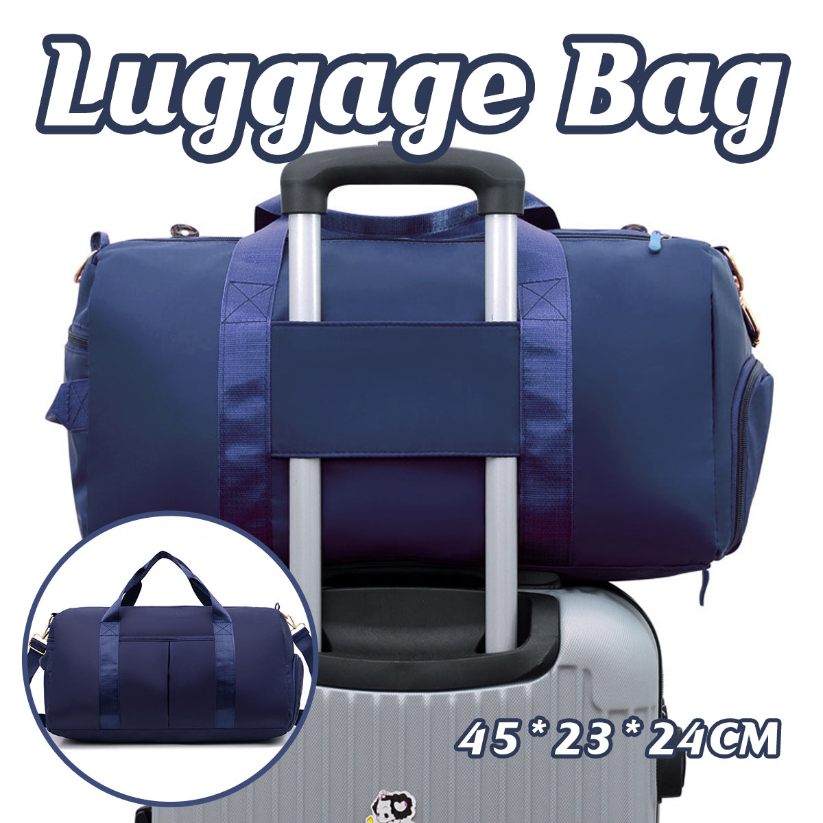 V528-TRAVEL-BAG-DARK-BLUE-797584-202509251241-00 Waterproof Gym Bag Travel Duffle Sports Bag Wet Dry Large Tote for Men Women - Image 1