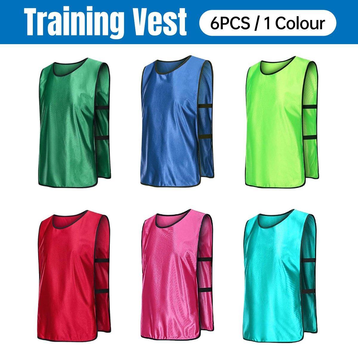 V528-VEST-S-PINK-910835-202510010927-00 6X Sports Training Bibs Soccer Vests Group Team Bibs Basketball Cricket Football - Pink-S - Image 1