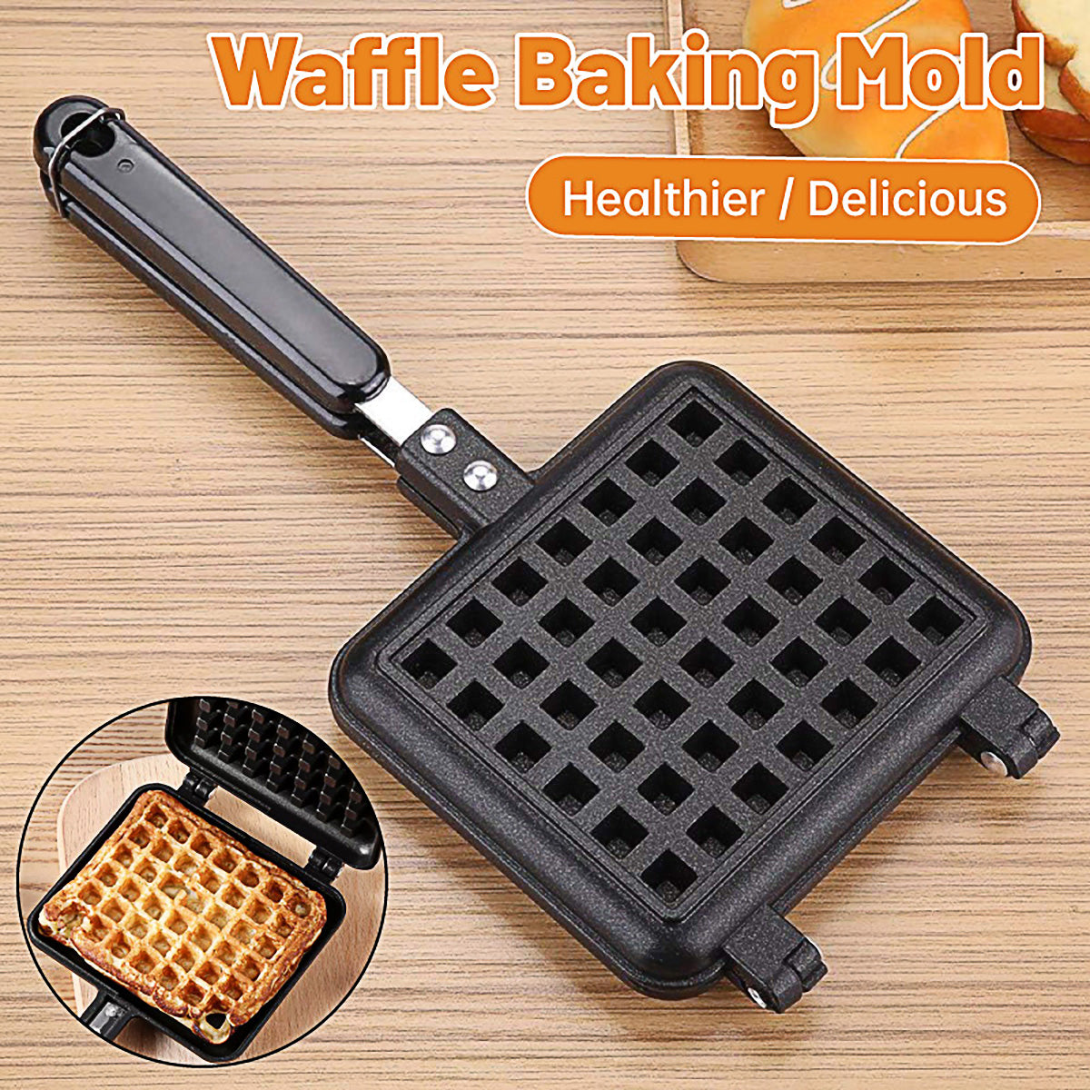 V528-WAFFLE-IRON-999174-202509251603-00 Waffle Pan Mould DIY Cake Baking Tool Lattice Muffin Mold Tray for Kitchen Oven - Image 1