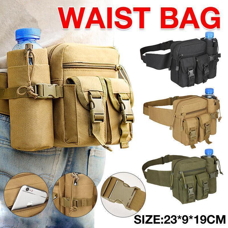 V528-WAISTBAG-KHAKI-953067-202510011154-00 Tactical Waist Bag Belt Military Fanny Pack Pouches Buckle Men Bum Utility - Khaki - Image 1