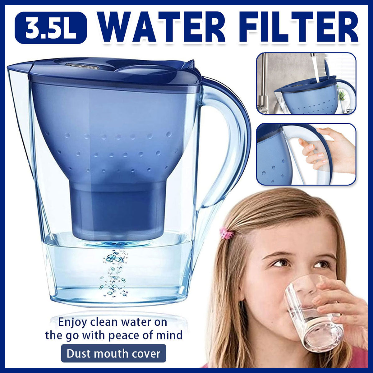 V528-WATER-FILTER-BLUE-631482-202509251525-00 3.5L Water Purifier Kitchen Household Filter Kettle Live Water Filtration System - Image 1