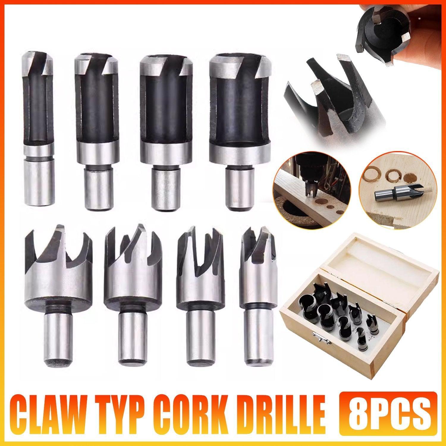 V528-WOODEN-PERFORATION-8PCS-844645-202509251452-00 8 PCS Wood Plug Hole Cutter Dowel Maker Cutting Tools Shank Drill Bits With Box - Image 1