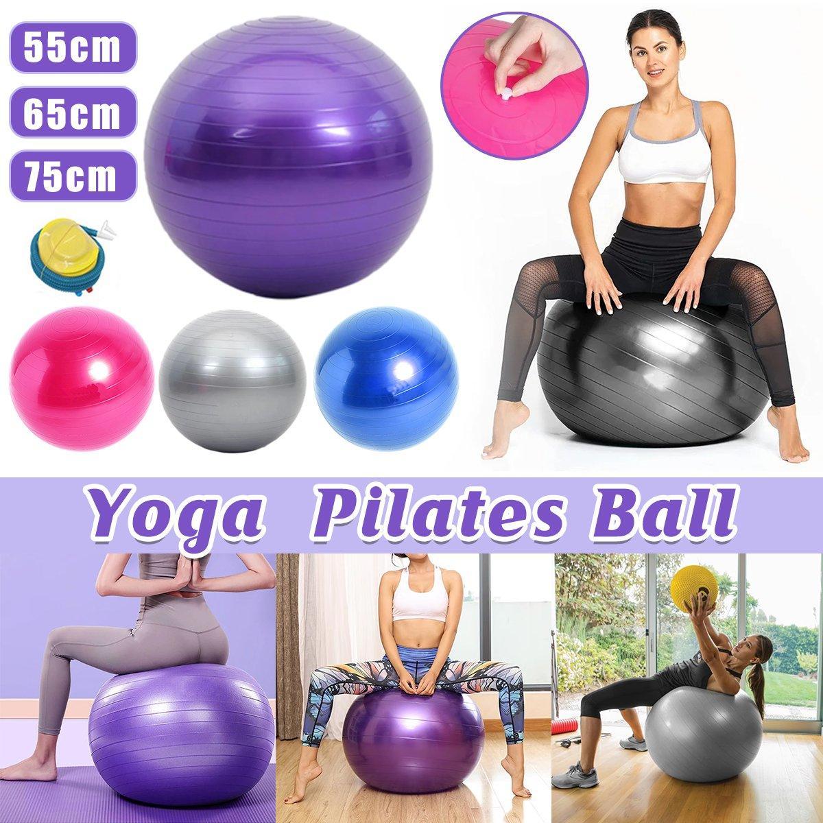 V528-YOGA-BALL-PURPLE-75-507389-202510010709-00 Explosion-Proof Thickened Inflatable Yoga Ball Massage Fitness Stability Ball - Purple - 75cm - Image 1