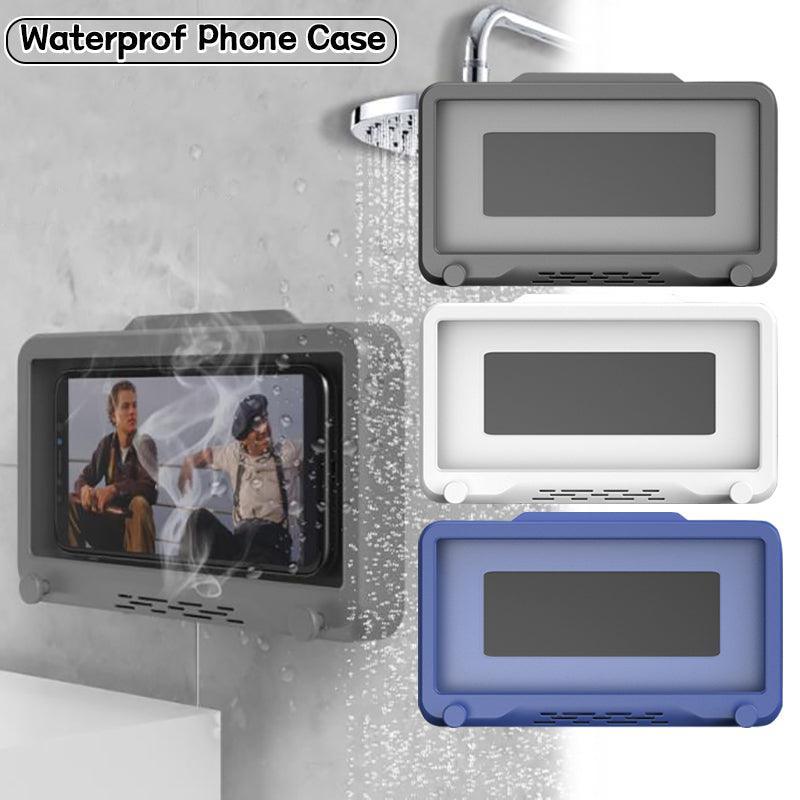 V528-YSFSSJK-WHITE-522010-202509250935-00 Wall Mounted Phone Holder for Bathroom Shower Waterproof Touch Screen Case - White - Image 1