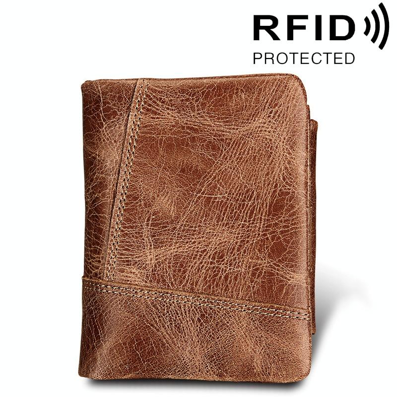 V562-0801BCC-202508271425-00 Men Taupe Leather Rfid Card Holder Wallet - Image 1