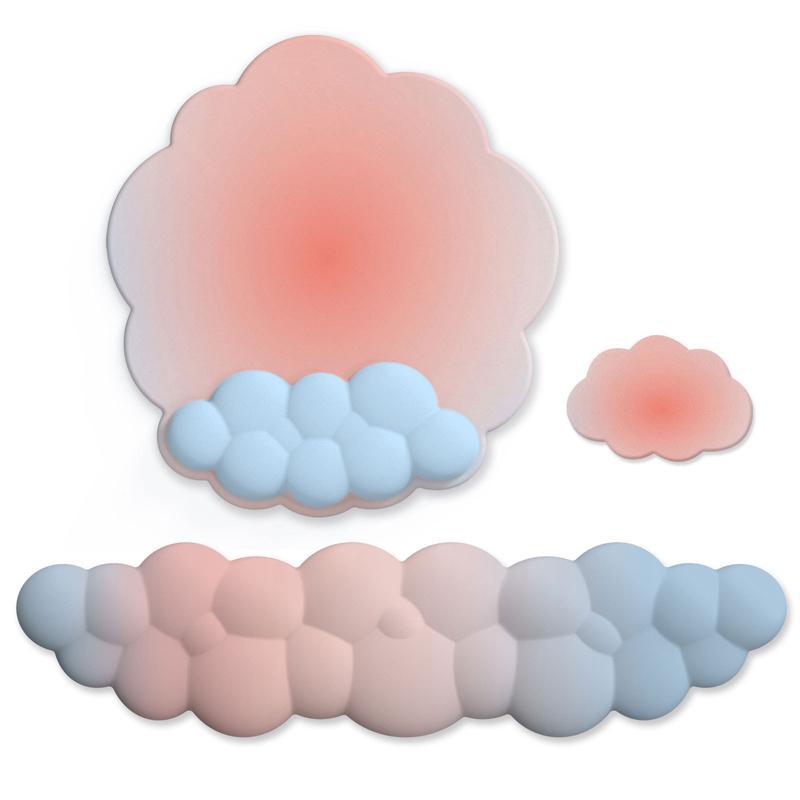 V562-1075385060DBT-202508291452-00 3 Piece Cloudy Gradient Memory Foam Wrist & Mouse Pad Set Blue+Gray - Model 3 - Image 1