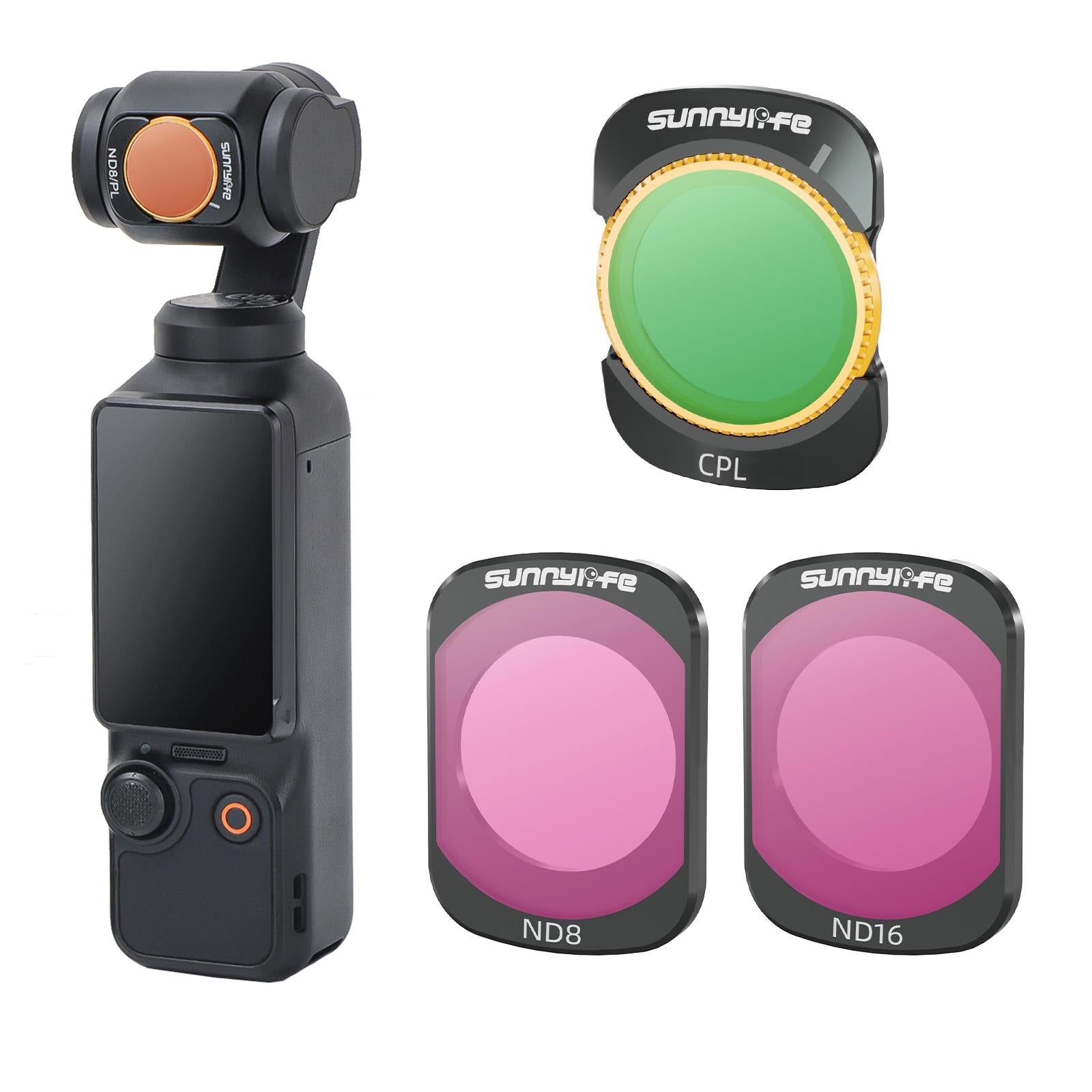 V562-116899600ADE-202508290411-00 Sunnylife 3 In 1 Nd16 Camera Lens Filter For Dji Osmo Pocket No Gimbal Reset - 3 In 1 Cpl Nd8 Nd16 - Image 1