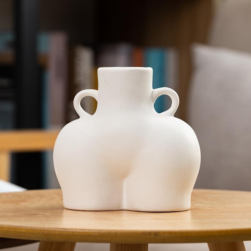 V562-2007722750DBT-202508271542-00 Small Unglazed Ceramic Vase for Home Decor and Dried Flower Arrangements - Image 1
