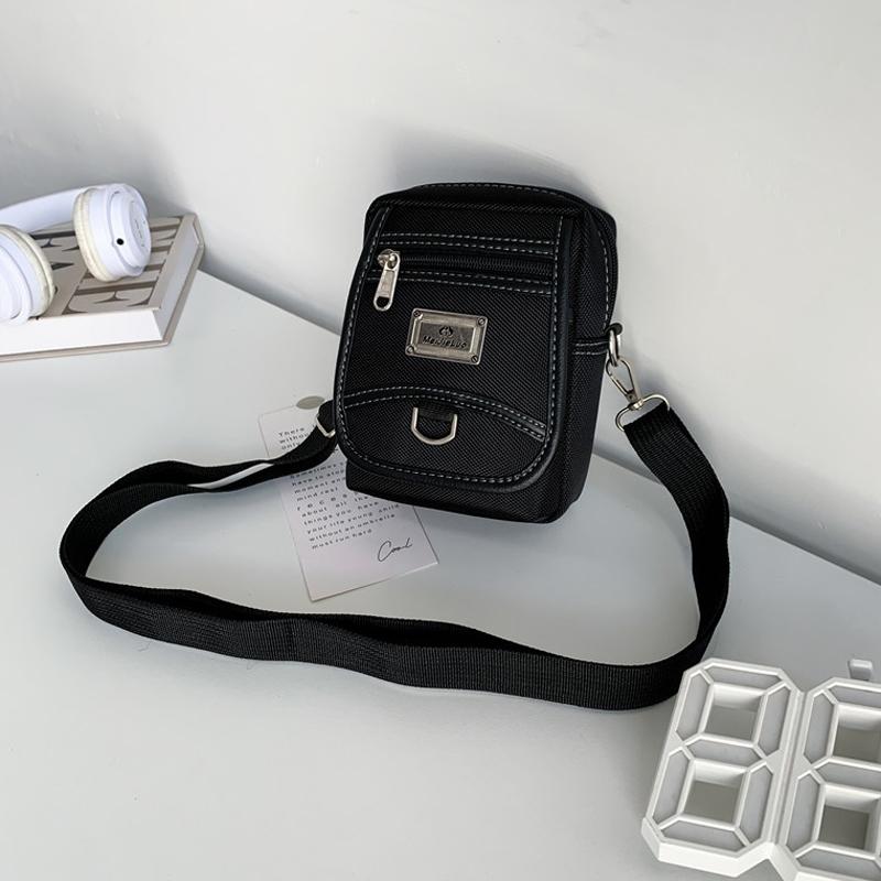 V562-2017563060DBT-202508282253-00 Compact Black Oxford Shoulder Crossbody Backpack With Single Strap For Men - Black Small - Image 1